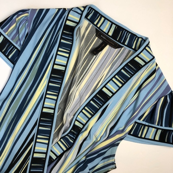 BCBGMaxAzria Blue Stripe Wrap Dress XS EUC - Picture 4 of 8
